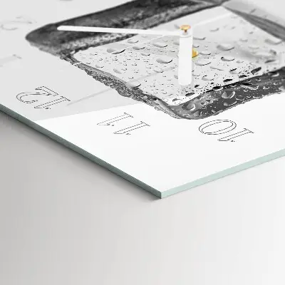 Vierkante glas klok Ijs