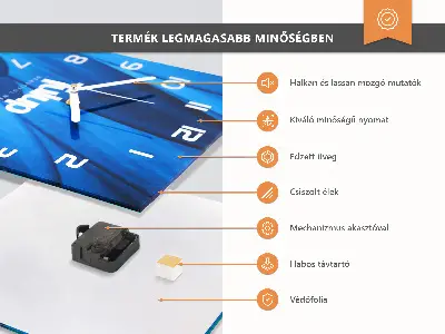 Decoratieve glazen klok vierkant Wei