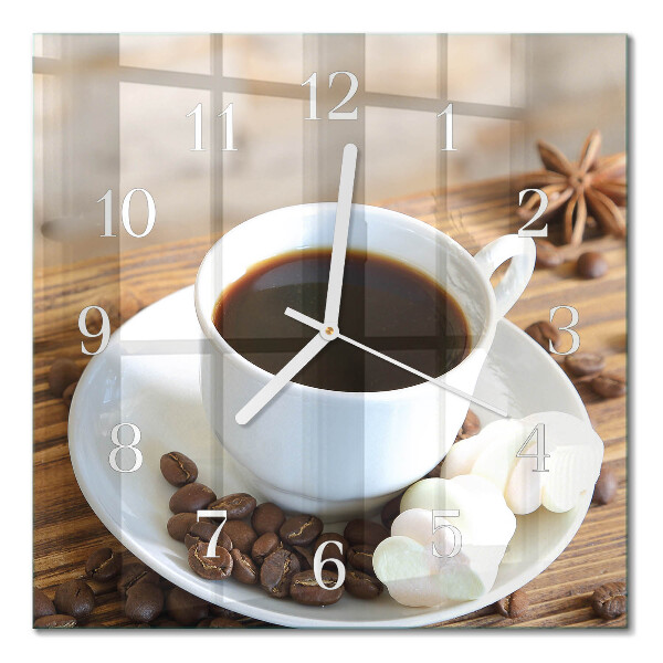 Decoratieve glazen klok vierkant Koffie