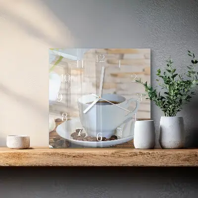 Vierkante glas klok Koffie