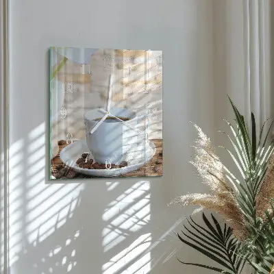 Vierkante glas klok Koffie
