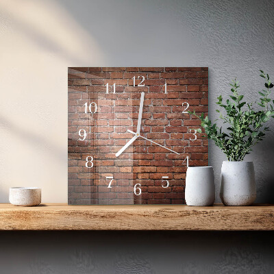 Decoratieve glazen klok vierkant Baksteen