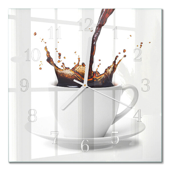 Vierkante glas klok Koffie