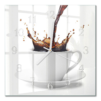 Vierkante glas klok Koffie