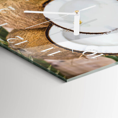 Decoratieve glazen klok vierkant Kokosnoten