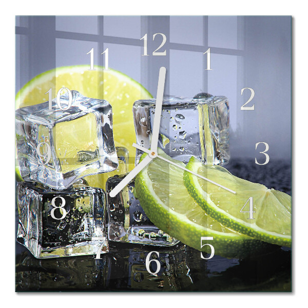 Vierkante glas klok Citrusvruchten