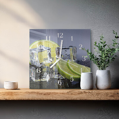 Vierkante glas klok Citrusvruchten