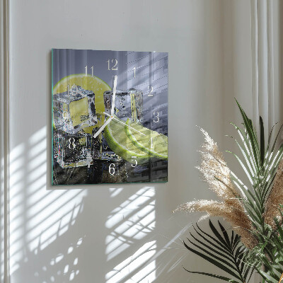 Vierkante glas klok Citrusvruchten