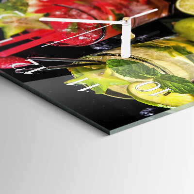 Moderne wandklok glas vierkant Cocktail