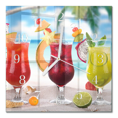 Vierkante glazen wandklok Cocktail