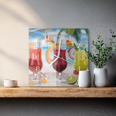 Vierkante glazen wandklok Cocktail