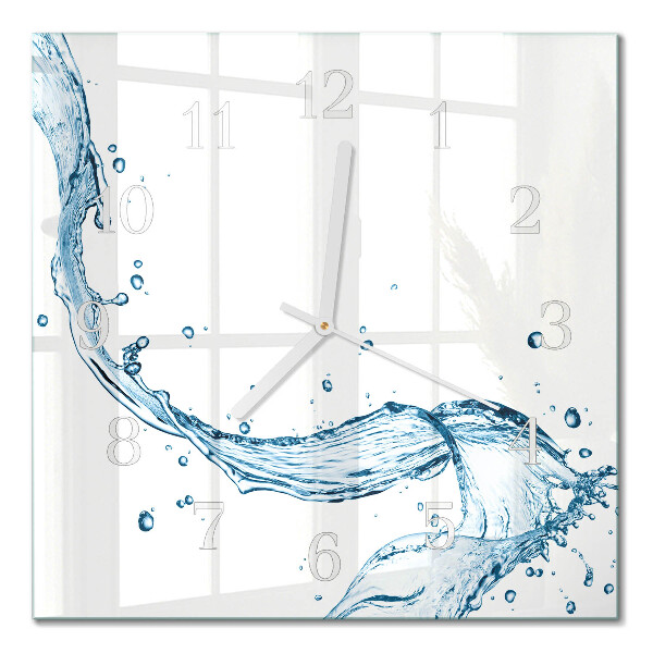 Moderne wandklok glas vierkant Water