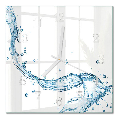 Moderne wandklok glas vierkant Water