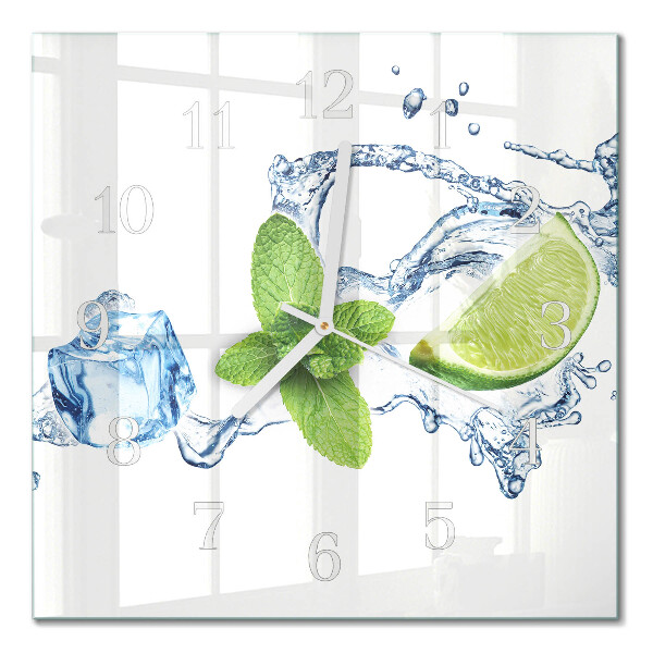 Vierkante glas klok Munt