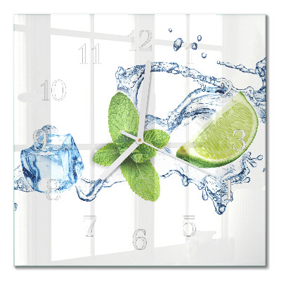 Vierkante glas klok Munt