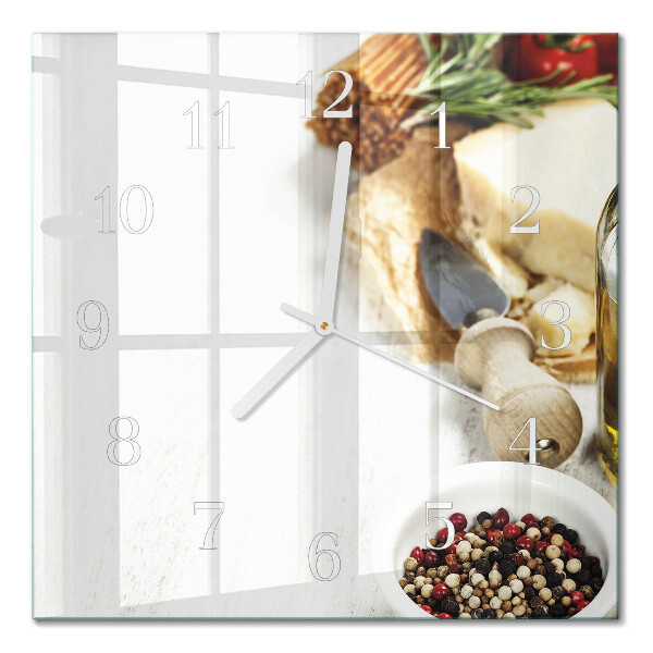 Decoratieve glazen klok vierkant Pasta