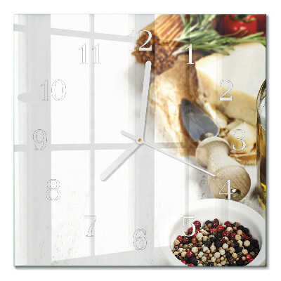 Decoratieve glazen klok vierkant Pasta