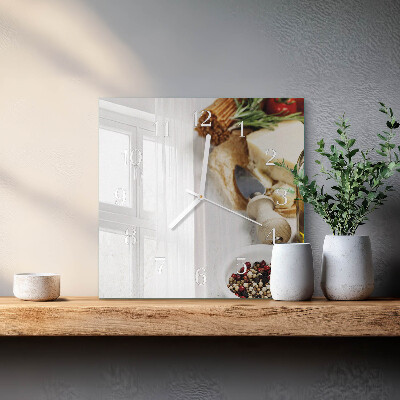 Decoratieve glazen klok vierkant Pasta