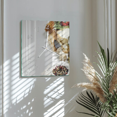 Decoratieve glazen klok vierkant Pasta