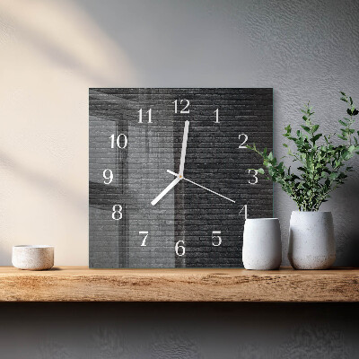 Moderne wandklok glas vierkant Klinker