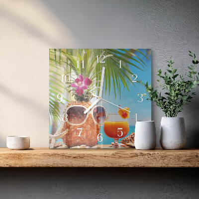 Vierkante glas klok Vakantie