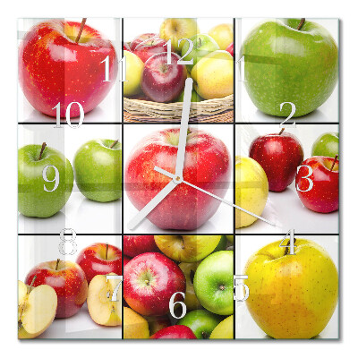 Moderne wandklok glas vierkant Appels