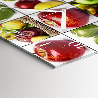 Moderne wandklok glas vierkant Appels