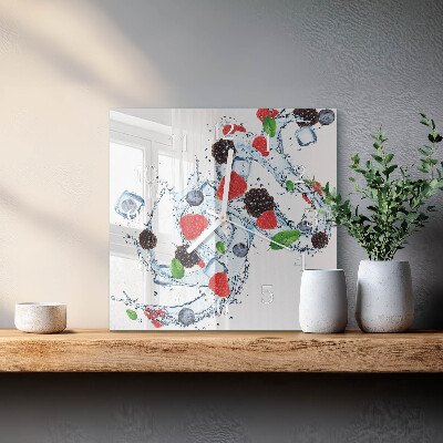 Decoratieve glazen klok vierkant Fruitijs