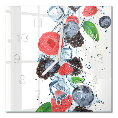 Moderne wandklok glas vierkant Fruitijs