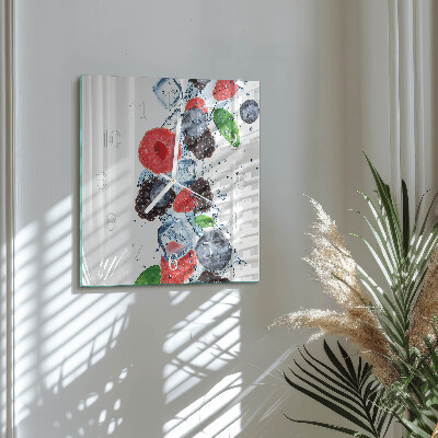 Moderne wandklok glas vierkant Fruitijs