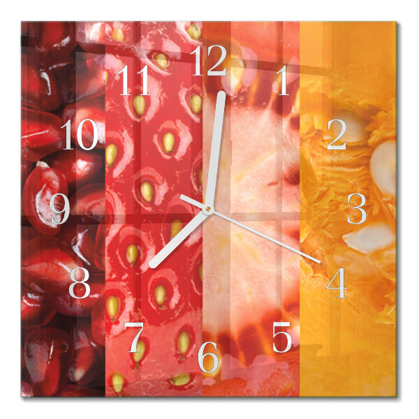 Vierkante glas klok Fruit