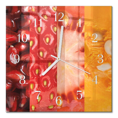 Vierkante glas klok Fruit