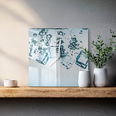 Vierkante glas klok Ijs