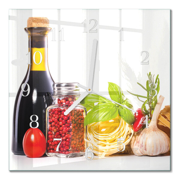 Moderne wandklok glas vierkant Pasta