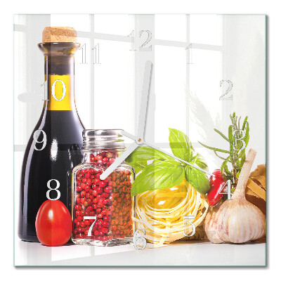 Moderne wandklok glas vierkant Pasta
