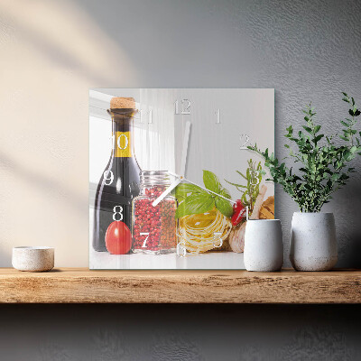 Moderne wandklok glas vierkant Pasta