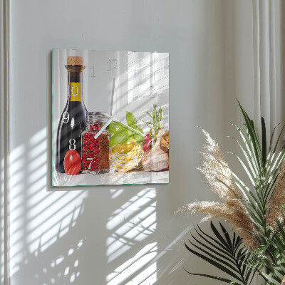 Moderne wandklok glas vierkant Pasta