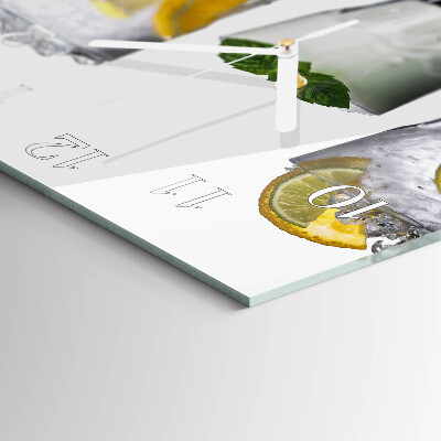 Vierkante glazen wandklok Citrus