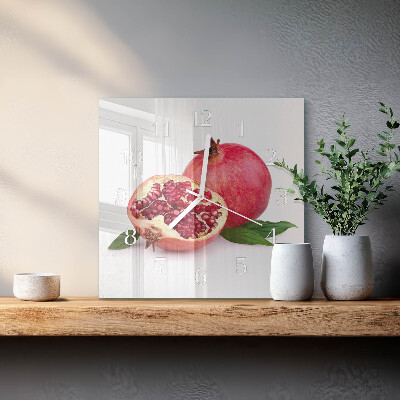 Decoratieve glazen klok vierkant Granaat