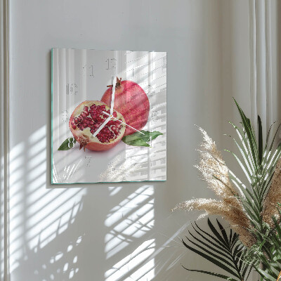 Decoratieve glazen klok vierkant Granaat