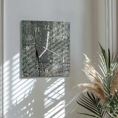 Moderne wandklok glas vierkant Natuursteen