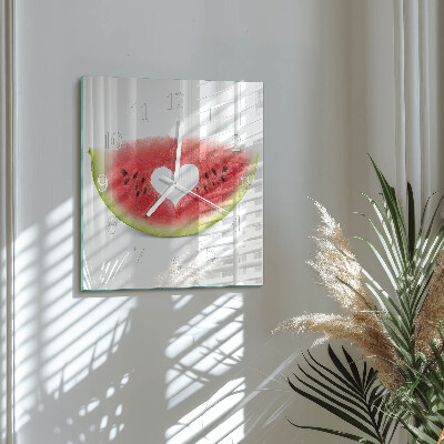 Decoratieve glazen klok vierkant Watermeloen