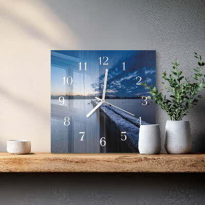 Decoratieve glazen klok vierkant Landschap
