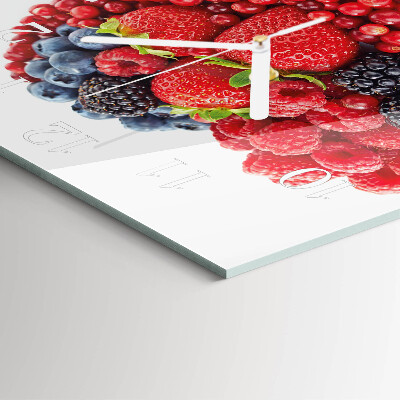 Moderne wandklok glas vierkant Fruit