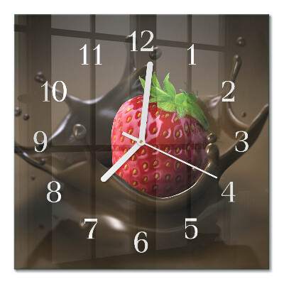 Vierkante glas klok Chocolade