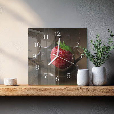 Vierkante glas klok Chocolade