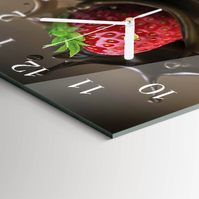 Vierkante glas klok Chocolade