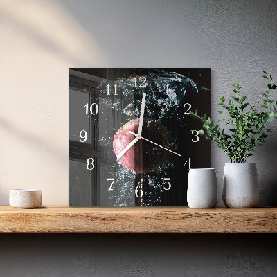 Decoratieve glazen klok vierkant Appel