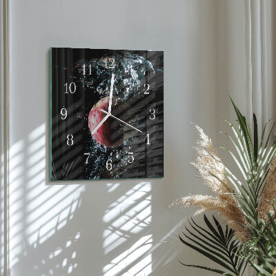 Decoratieve glazen klok vierkant Appel