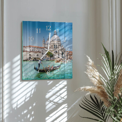 Moderne wandklok glas vierkant Venetië